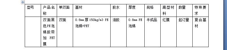 0.8mm黑PE泡棉+PET復合基材