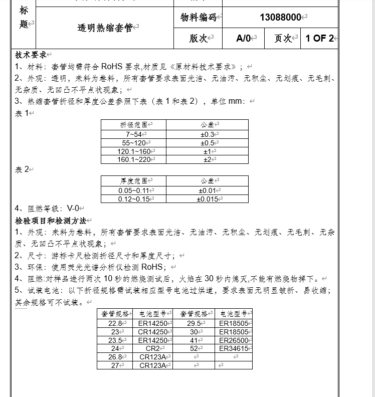 求購：圓柱電池外面包裹收縮膜